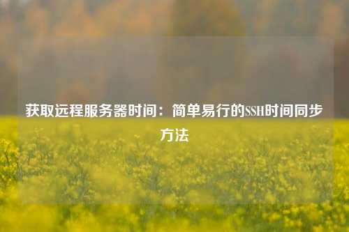 獲取遠程服務器時間：簡單易行的SSH時間同步方法